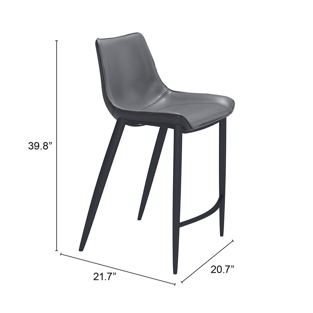 MAGNUS COUNTER STOOL DARK GRAY & BLACK