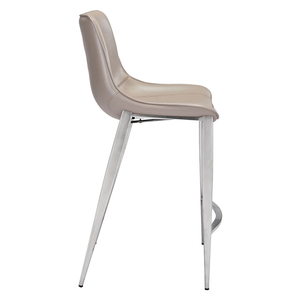 MAGNUS COUNTER STOOL BROWN & SILVER