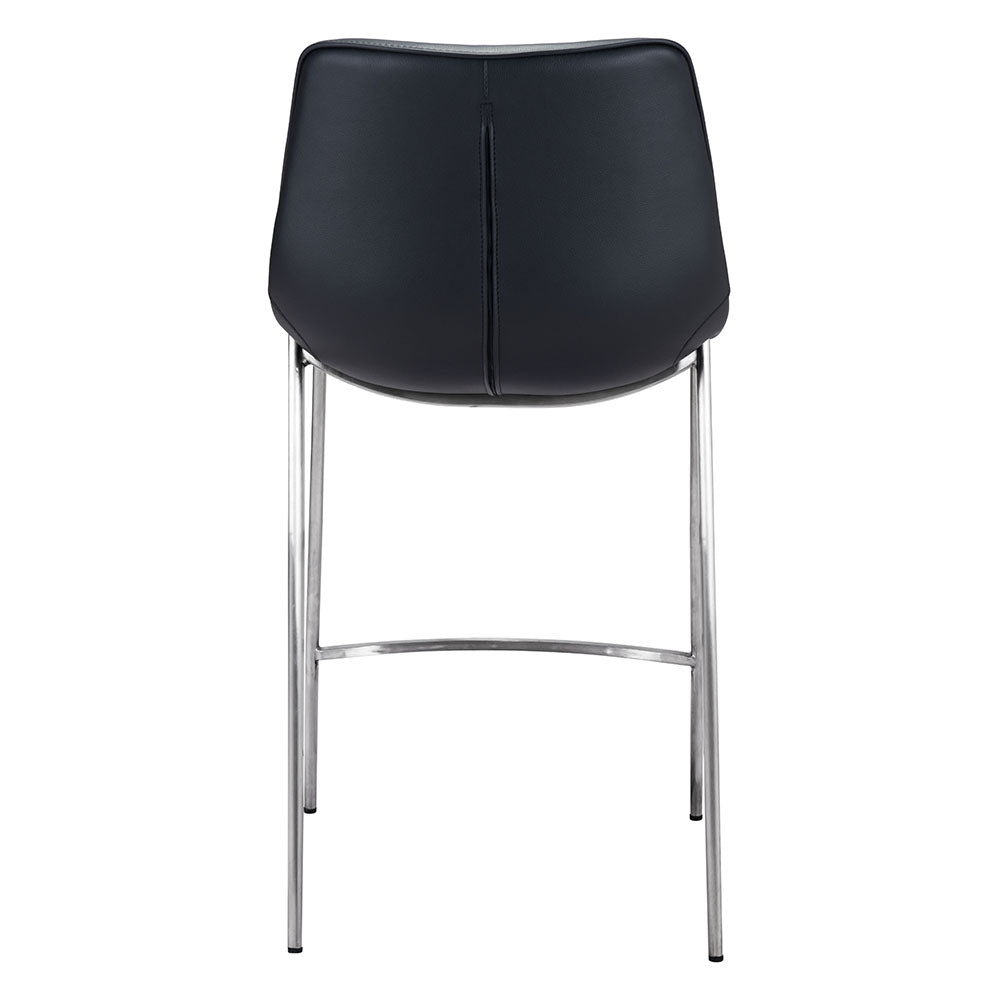 MAGNUS COUNTER STOOL BLACK & SILVER