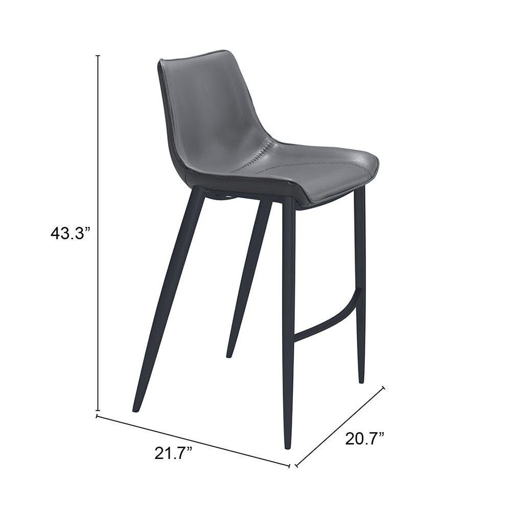 MAGNUS BARSTOOL DARK GRAY & BLACK