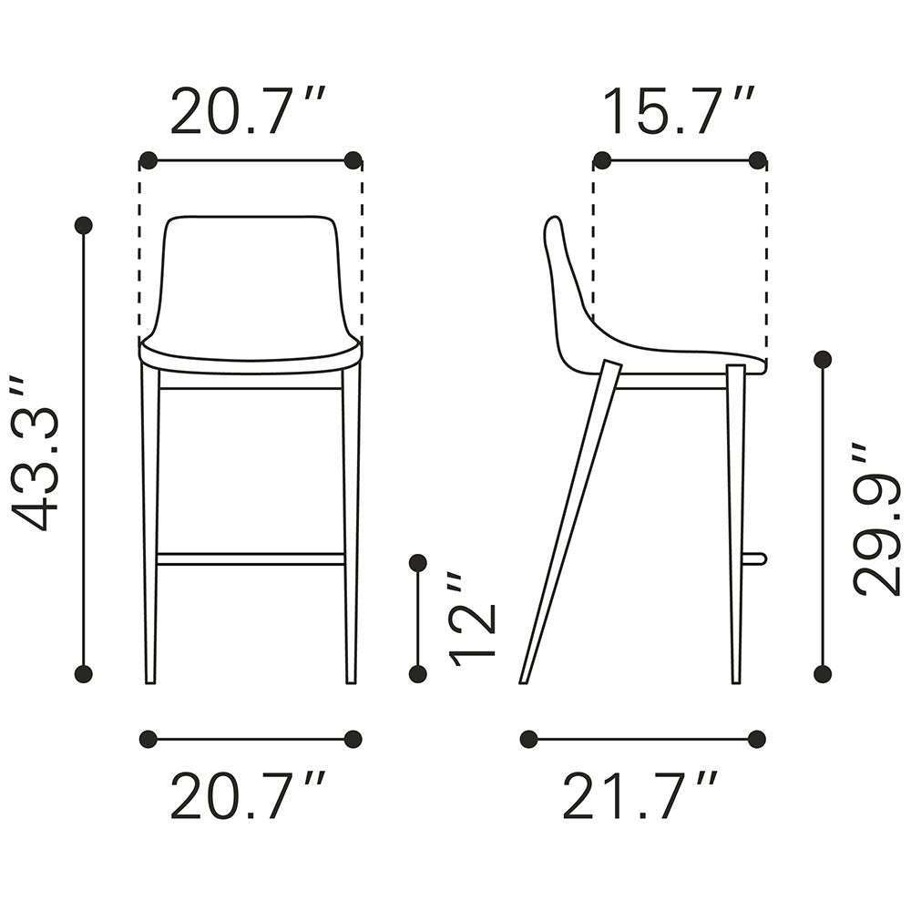 MAGNUS BARSTOOL BLACK & WALNUT