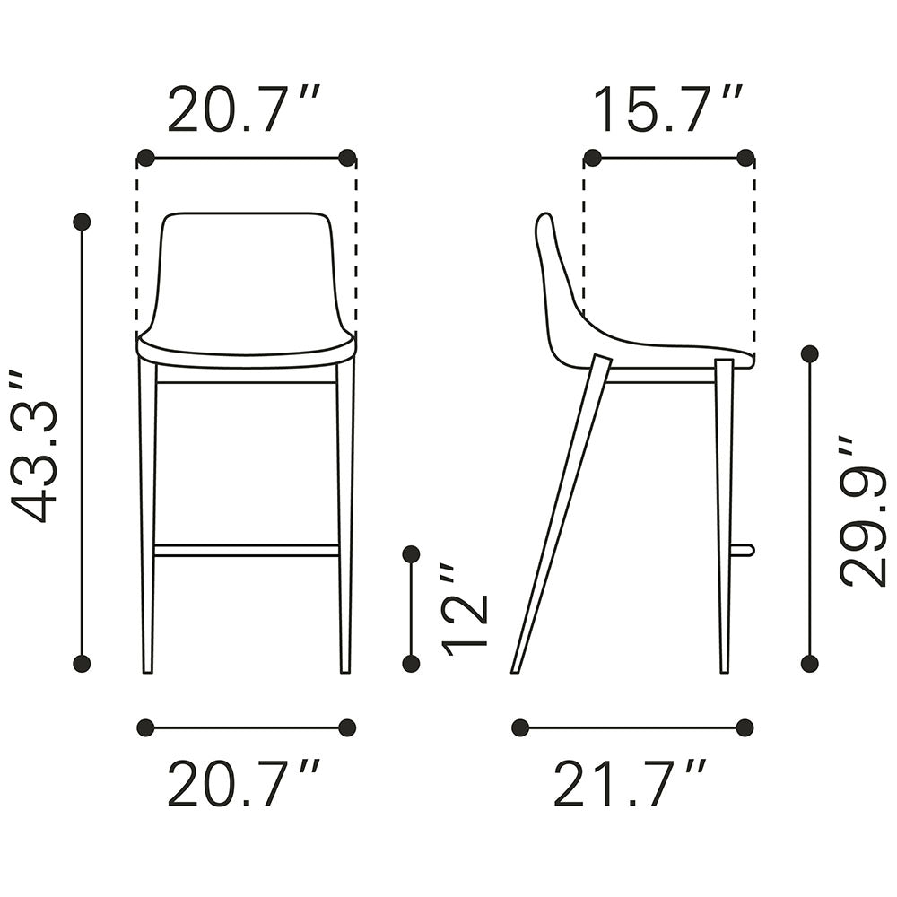 MAGNUS BARSTOOL DARK GRAY & BLACK
