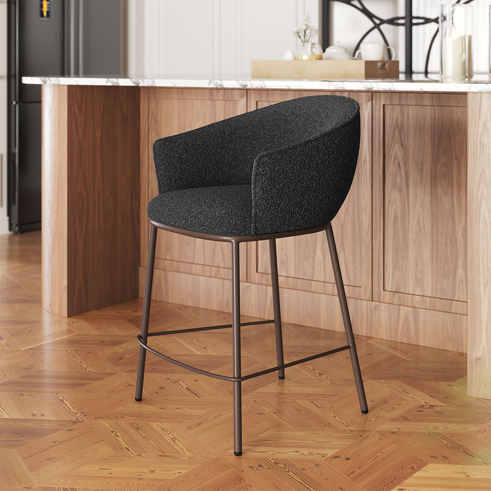 ESSEN COUNTER STOOL BLACK & BRONZE