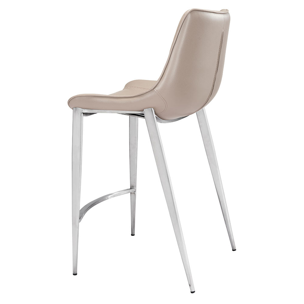 MAGNUS COUNTER STOOL BROWN & SILVER