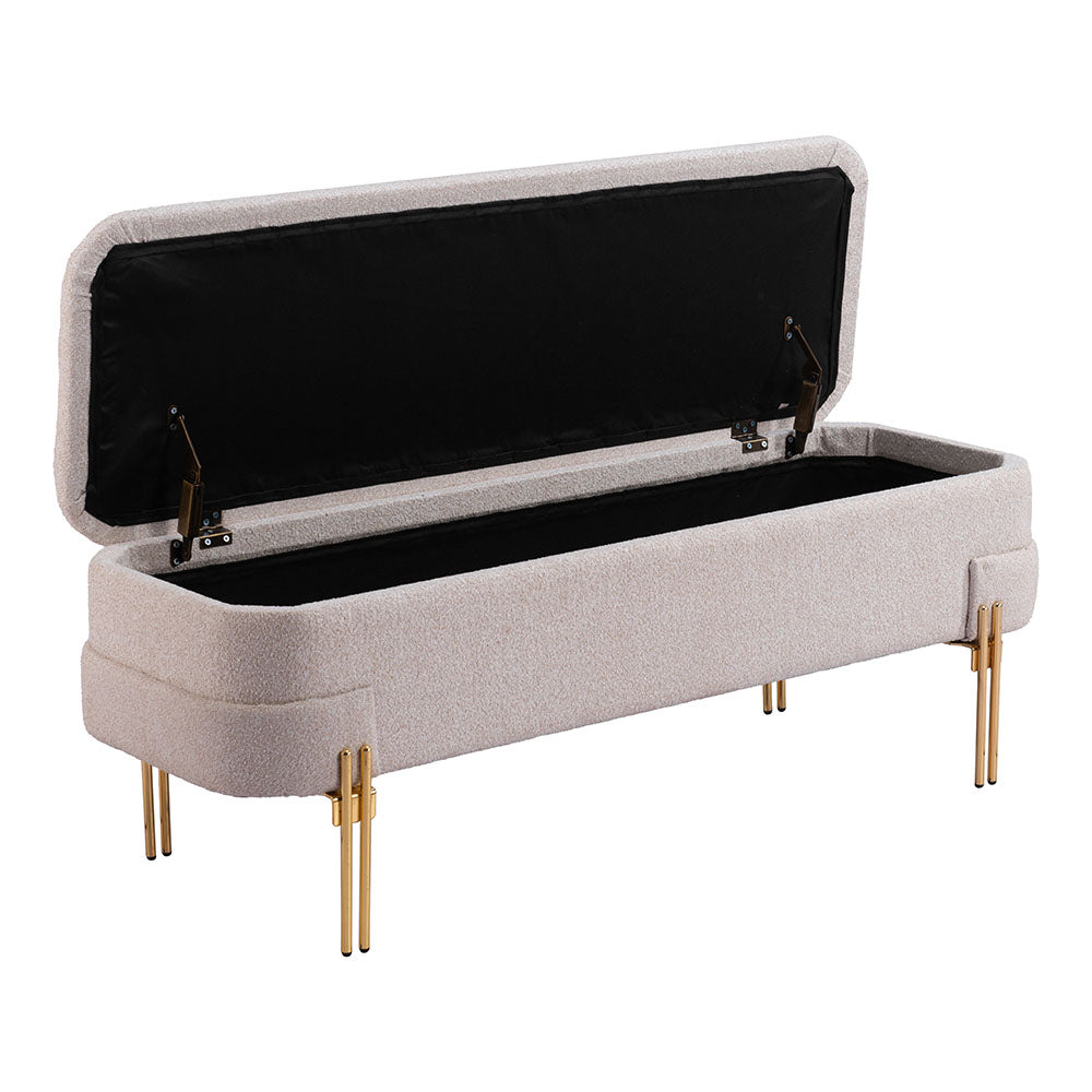 LEBRETON STORAGE BENCH OATMEAL BEIGE