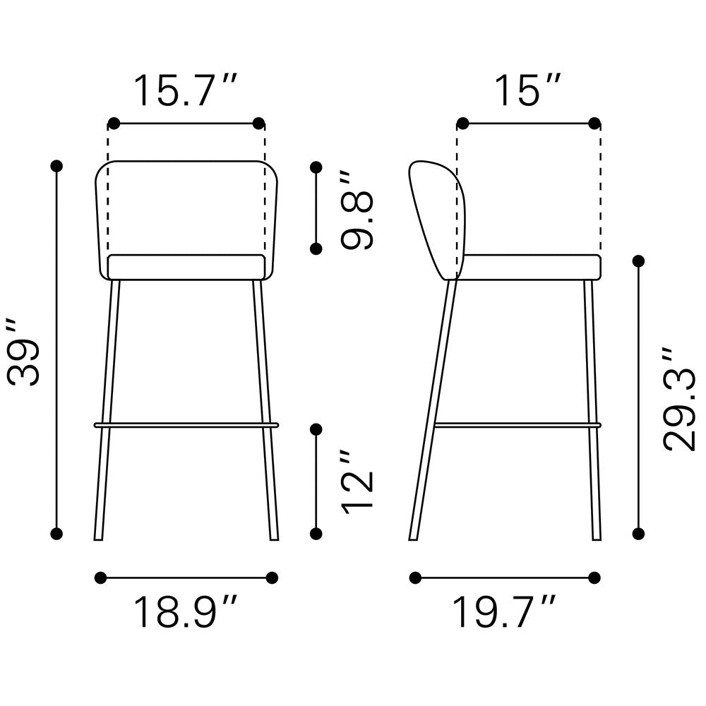LINZ BARSTOOL GRAY