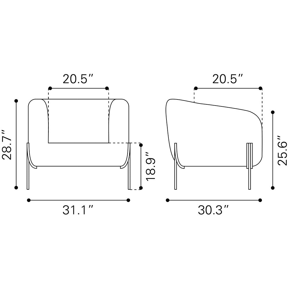 MICAELA ARMCHAIR LVORY