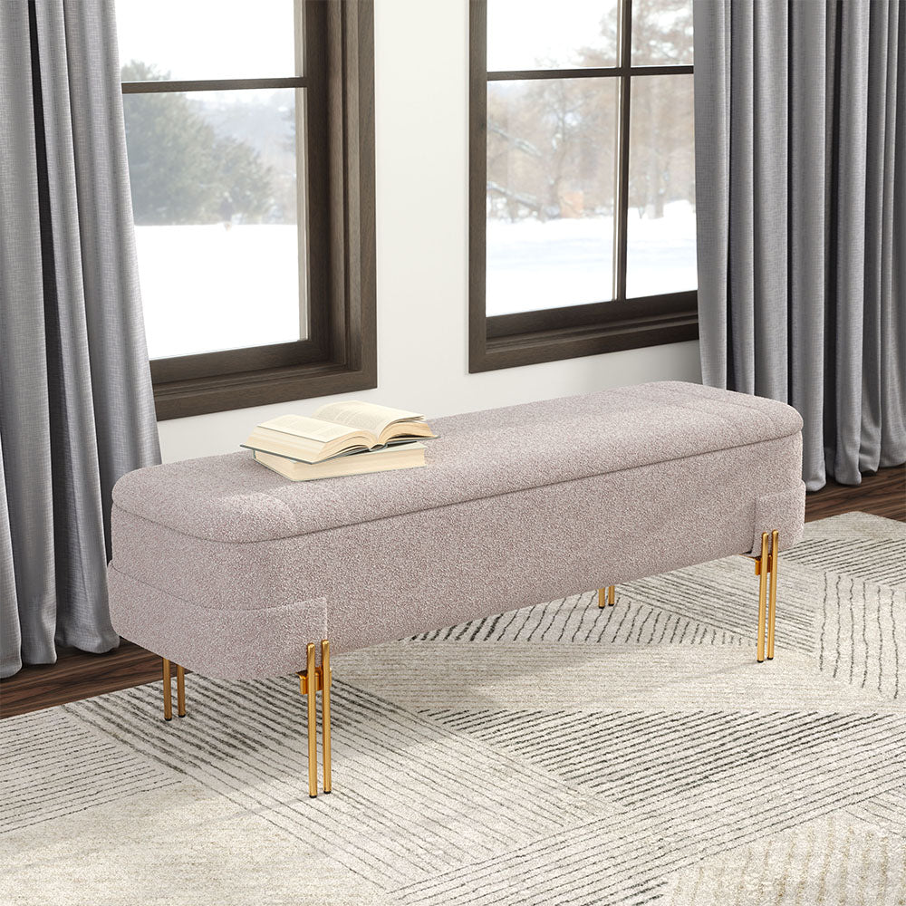 LEBRETON STORAGE BENCH OATMEAL BEIGE