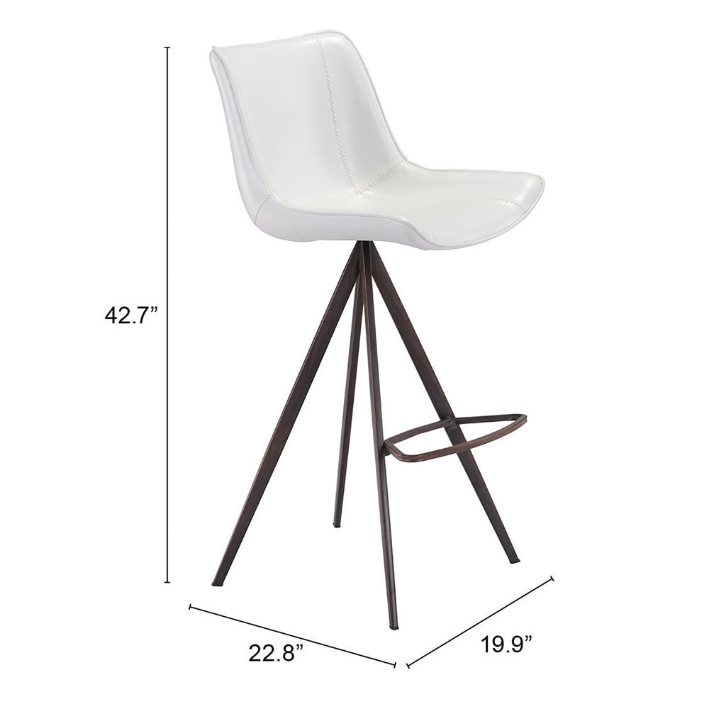 AKI BARSTOOL WHITE & WALNUT
