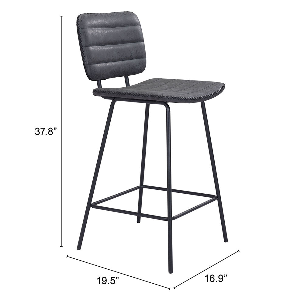 BOSTON COUNTER STOOL VINTAGE BLACK