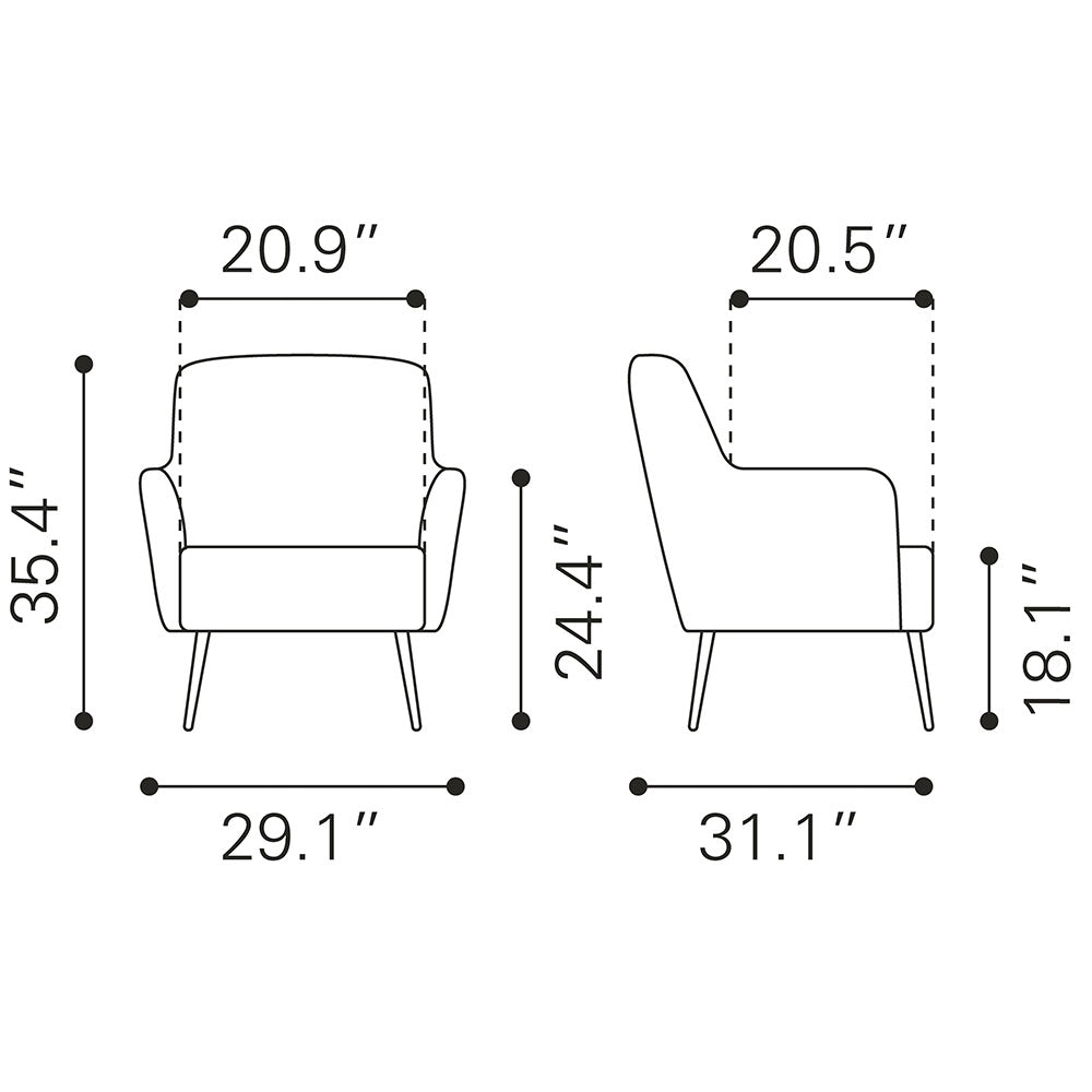 TASMANIA ACCENT CHAIR VINTAGE BLACK
