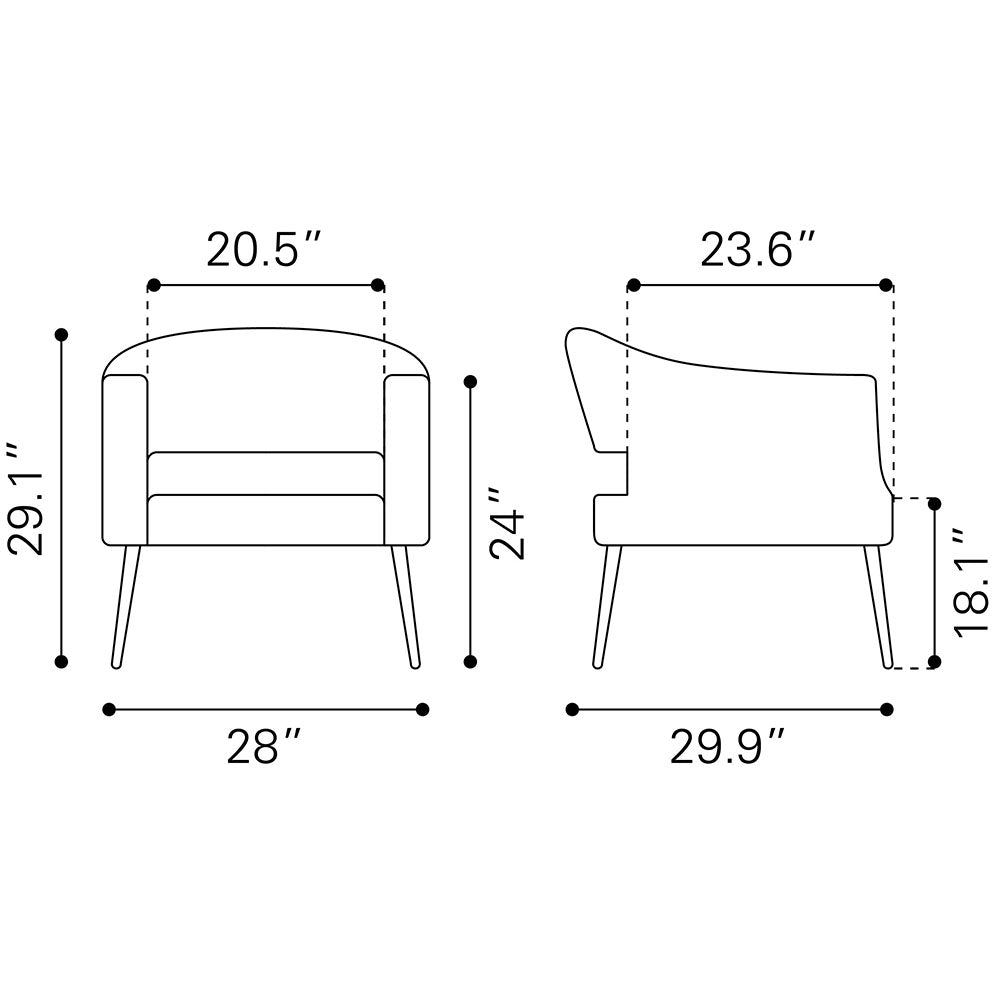 BERKELEY ACCENT CHAIR VINTAGE GRAY