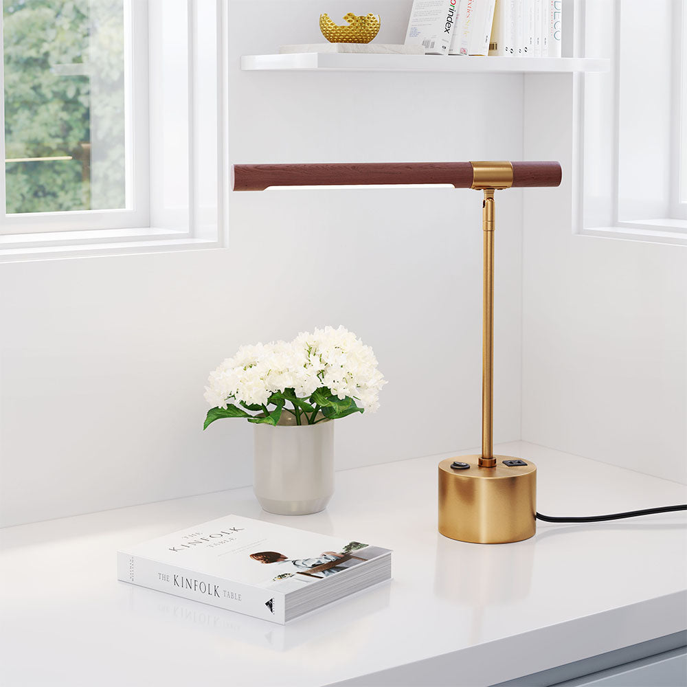 KIPPY TABLE LAMP BROWN & BRASS