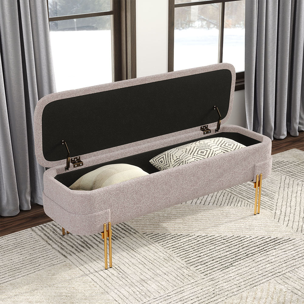 LEBRETON STORAGE BENCH OATMEAL BEIGE