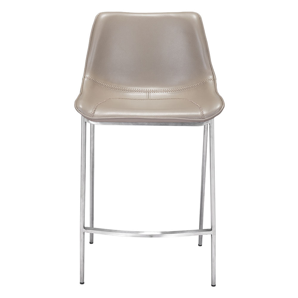 MAGNUS COUNTER STOOL BROWN & SILVER
