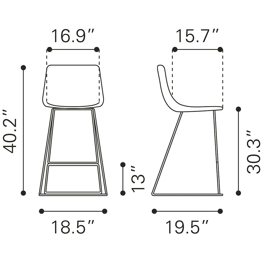 ADELE BARSTOOL ORANGE & GOLD