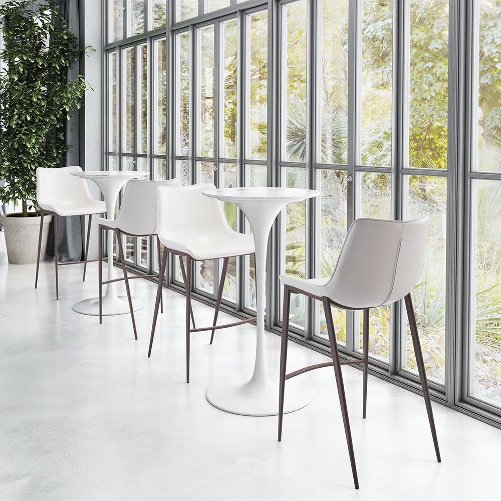 MAGNUS BARSTOOL WHITE & WALNUT