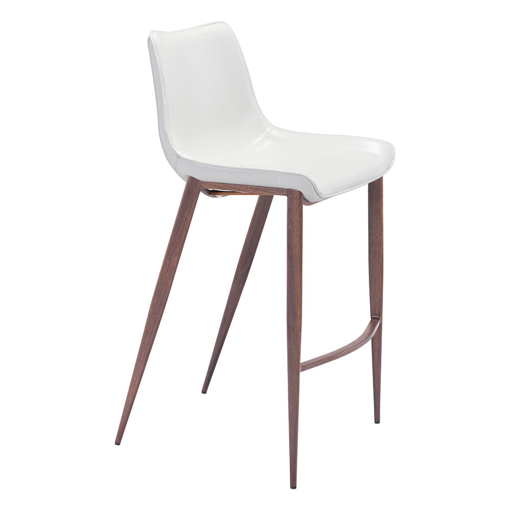 MAGNUS BARSTOOL WHITE & WALNUT