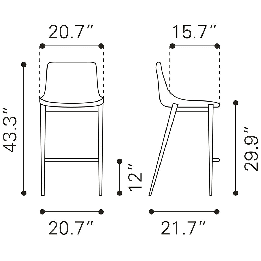 MAGNUS BARSTOOL BROWN & SILVER
