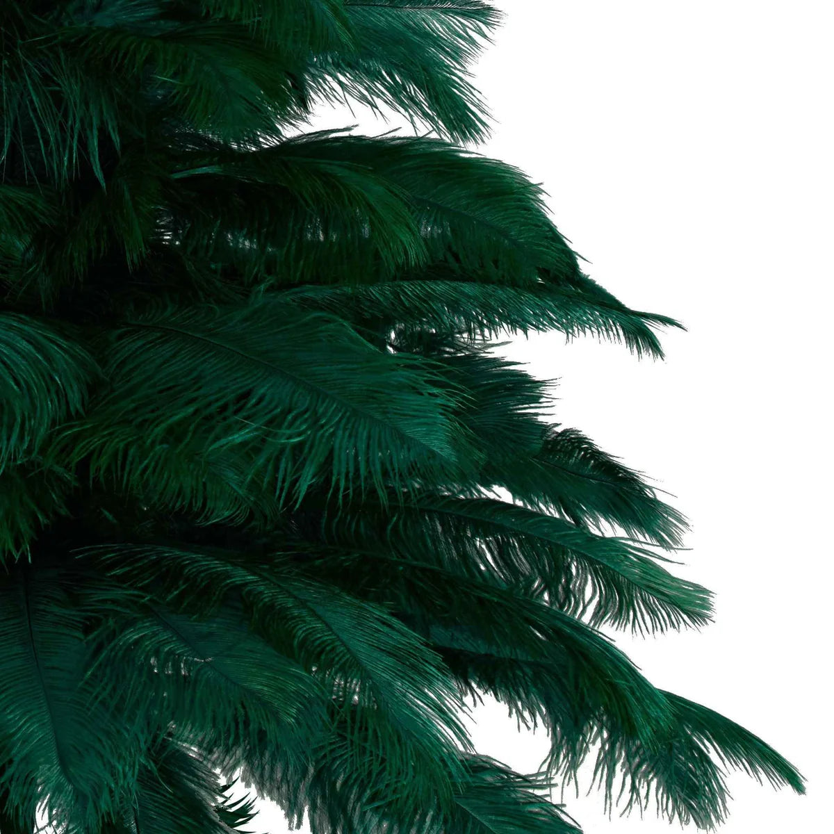 GREEN OSTRICH FEATHER CHRISTMAS TREE