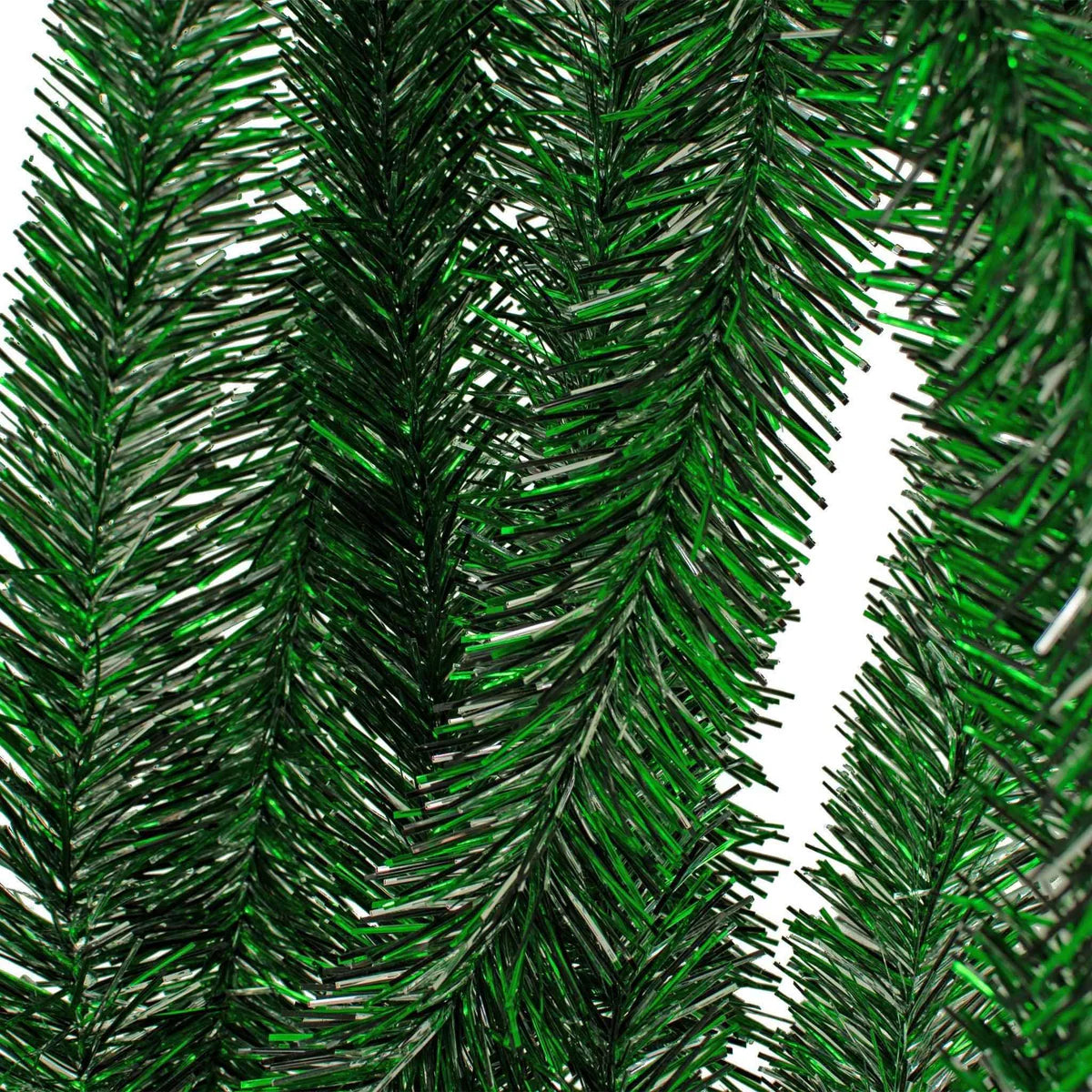 GREEN, SILVER, & BLACK TINSEL GARLAND