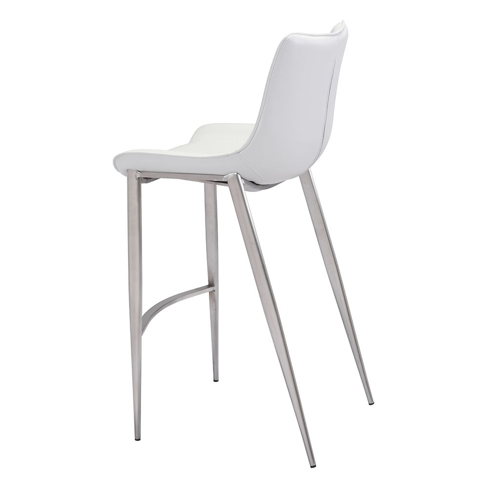 MAGNUS BARSTOOL WHITE & SILVER