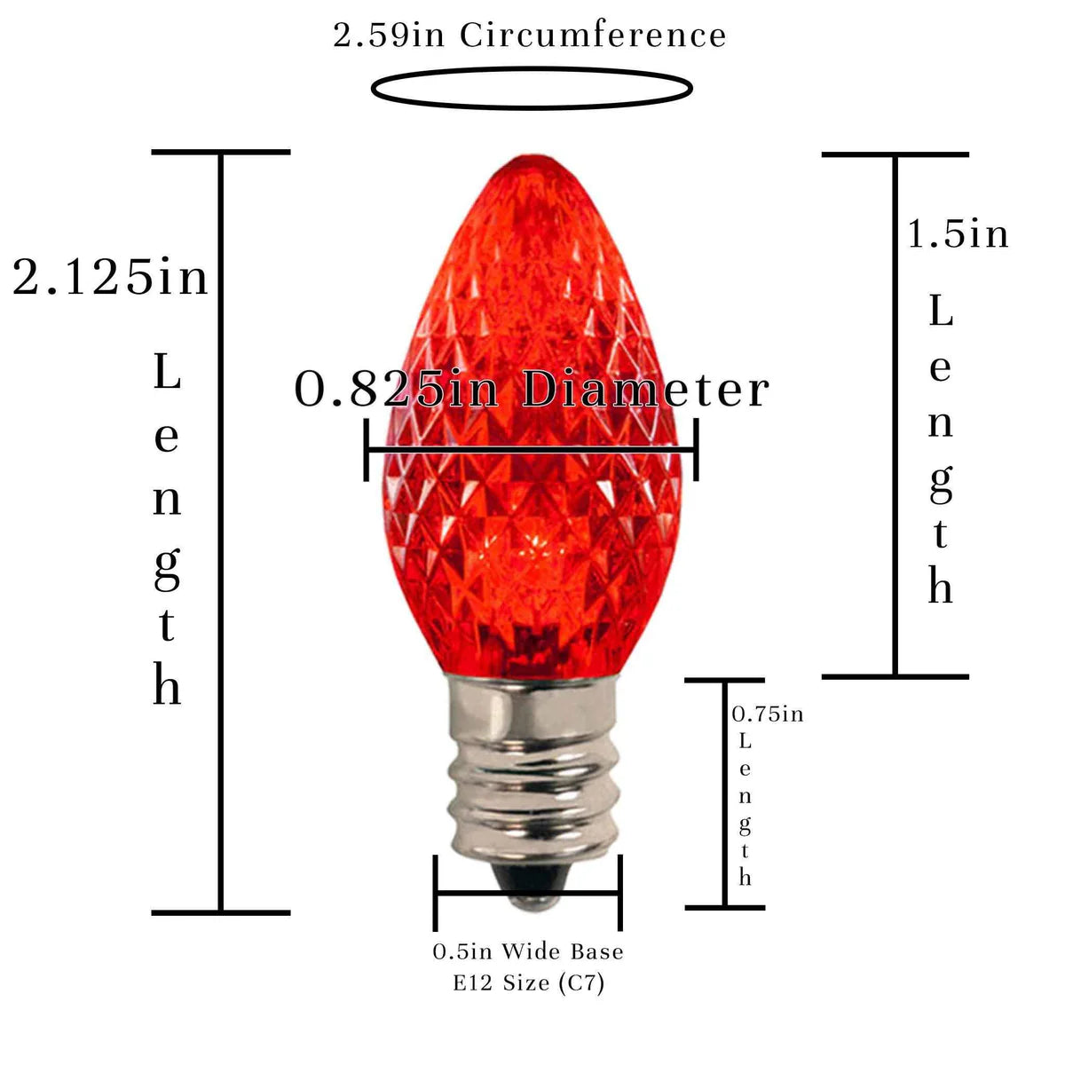 LED FACETED RED LIGHT BULBS