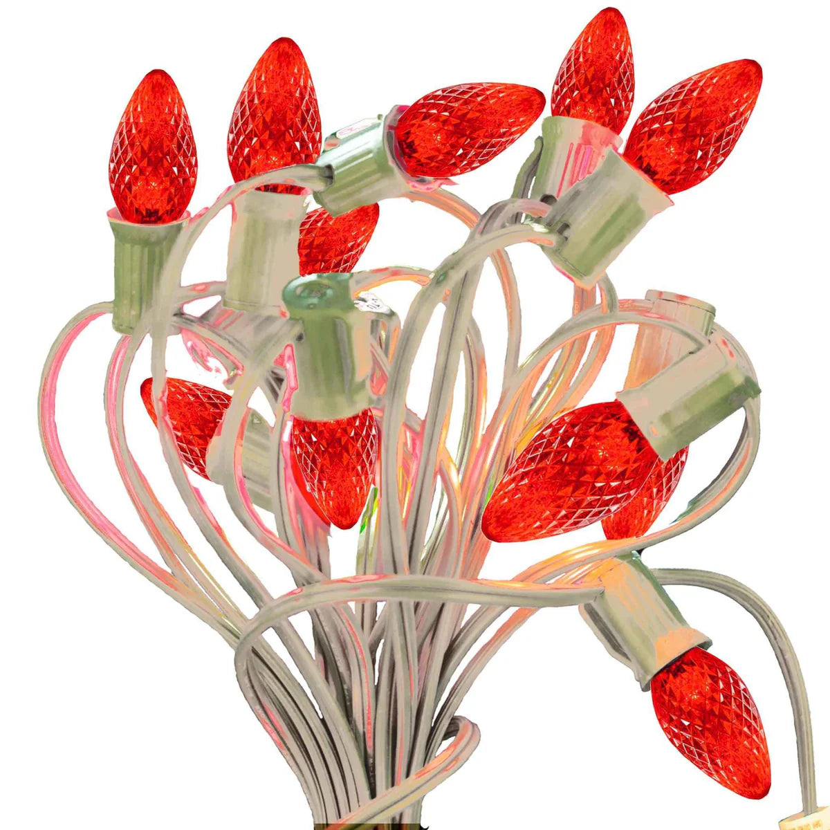LED FACETED RED LIGHT BULBS