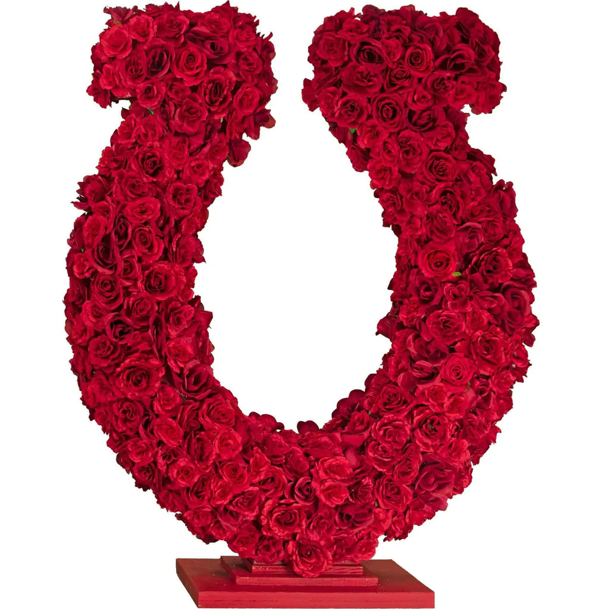 LUCKY ROSE PETAL HORSESHOE CENTERPIECE