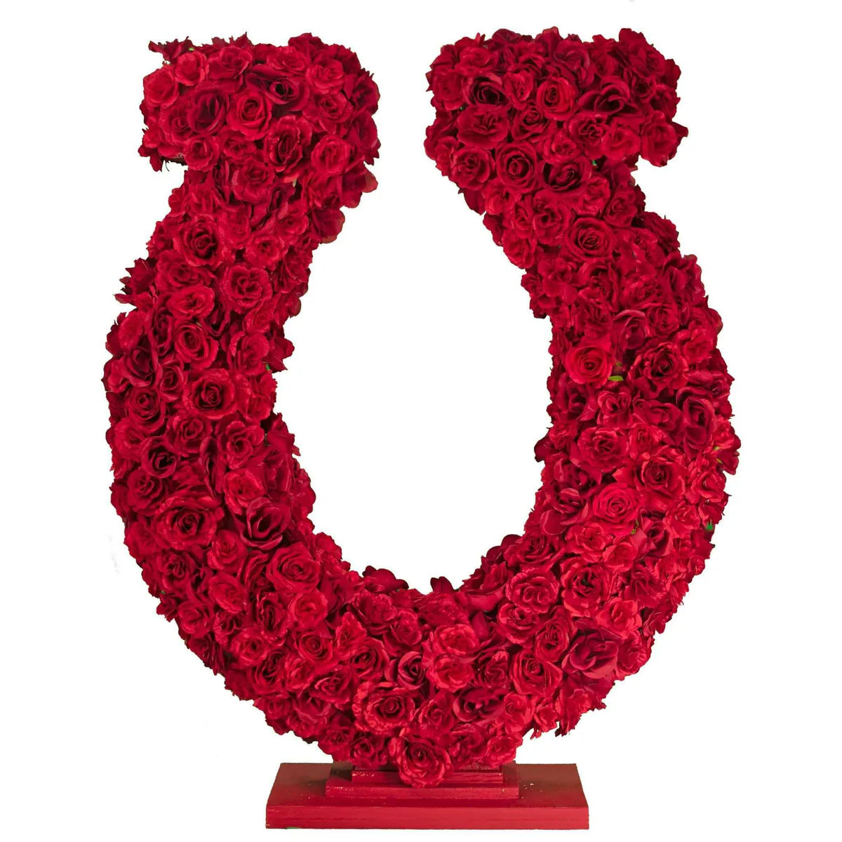 LUCKY ROSE PETAL HORSESHOE CENTERPIECE