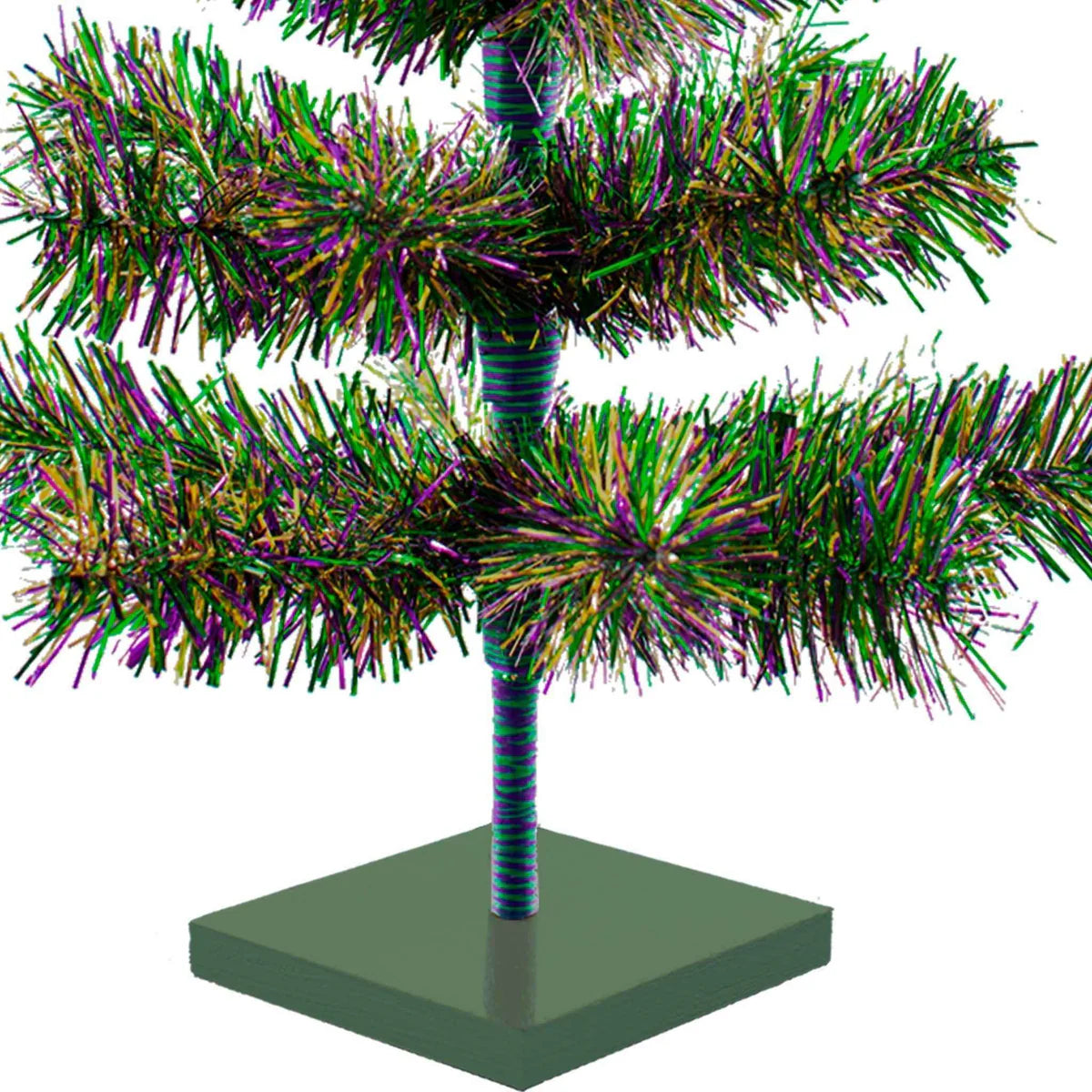 MARDI GRAS FIREWORK TINSEL CHRISTMAS TREE