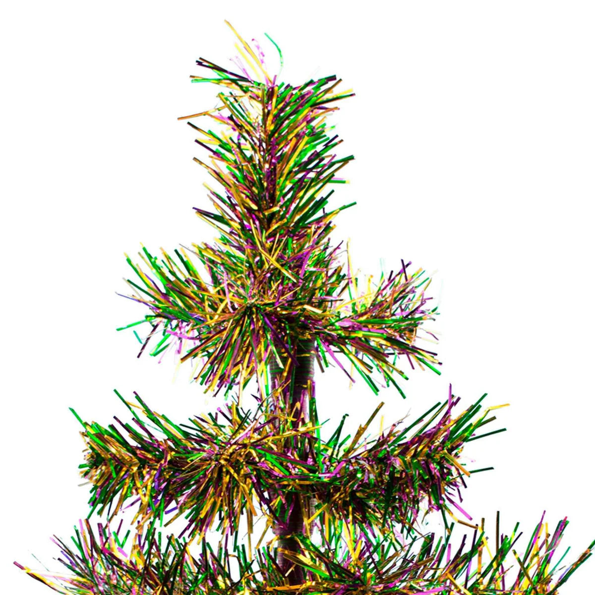 MARDI GRAS FIREWORK TINSEL CHRISTMAS TREE