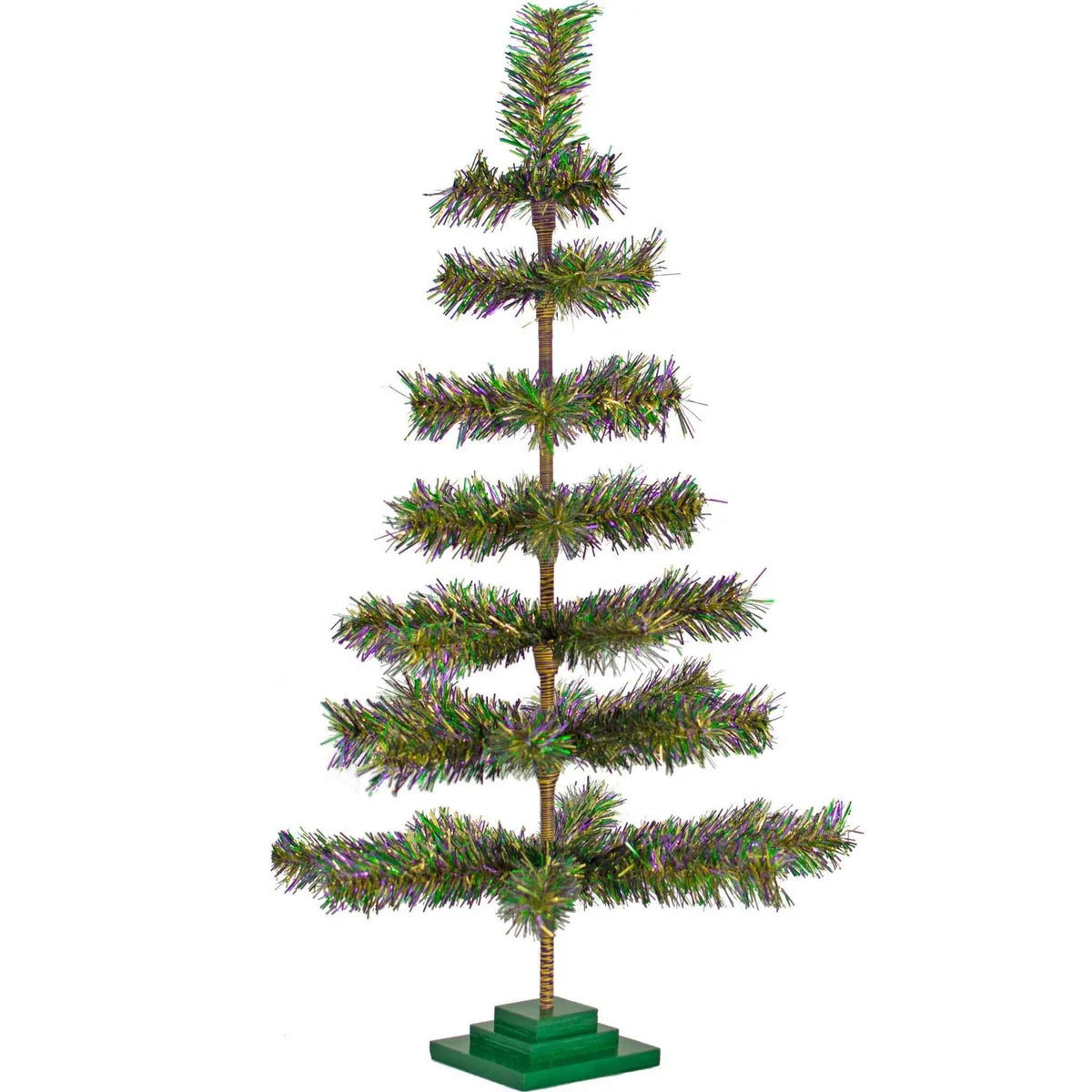 MARDI GRAS FIREWORK TINSEL CHRISTMAS TREE