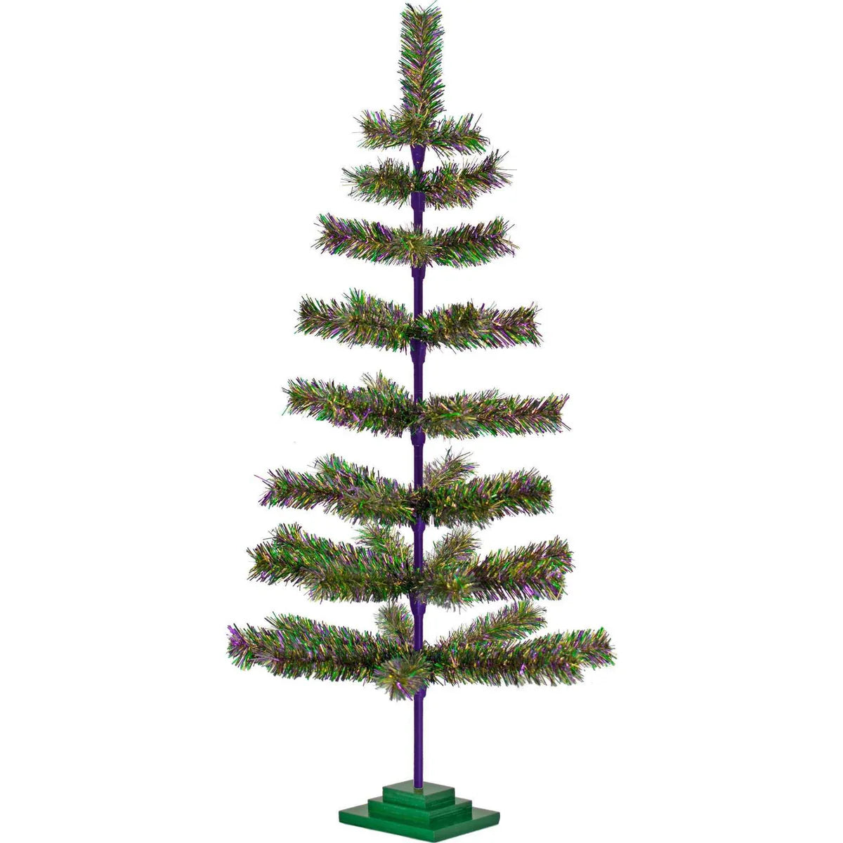 MARDI GRAS FIREWORK TINSEL CHRISTMAS TREE