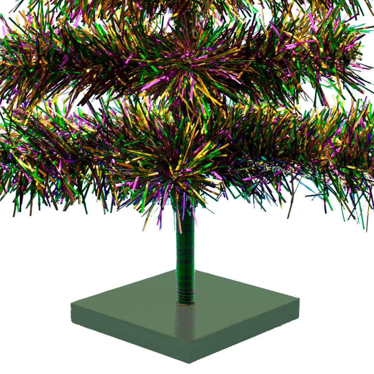 MARDI GRAS FIREWORK TINSEL CHRISTMAS TREE