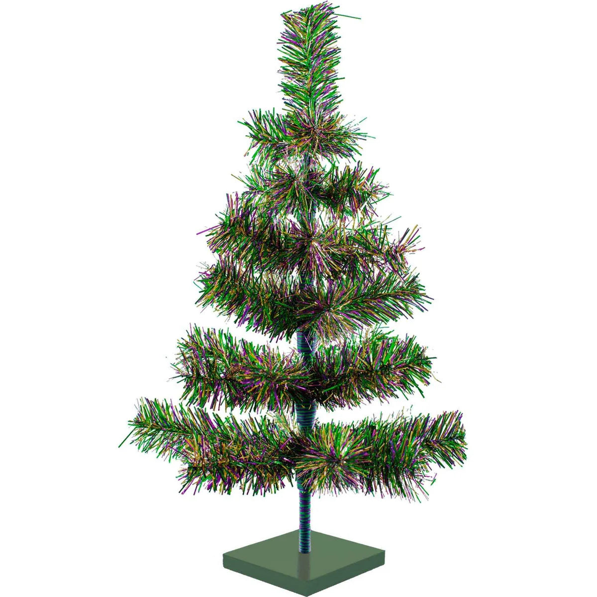 MARDI GRAS FIREWORK TINSEL CHRISTMAS TREE