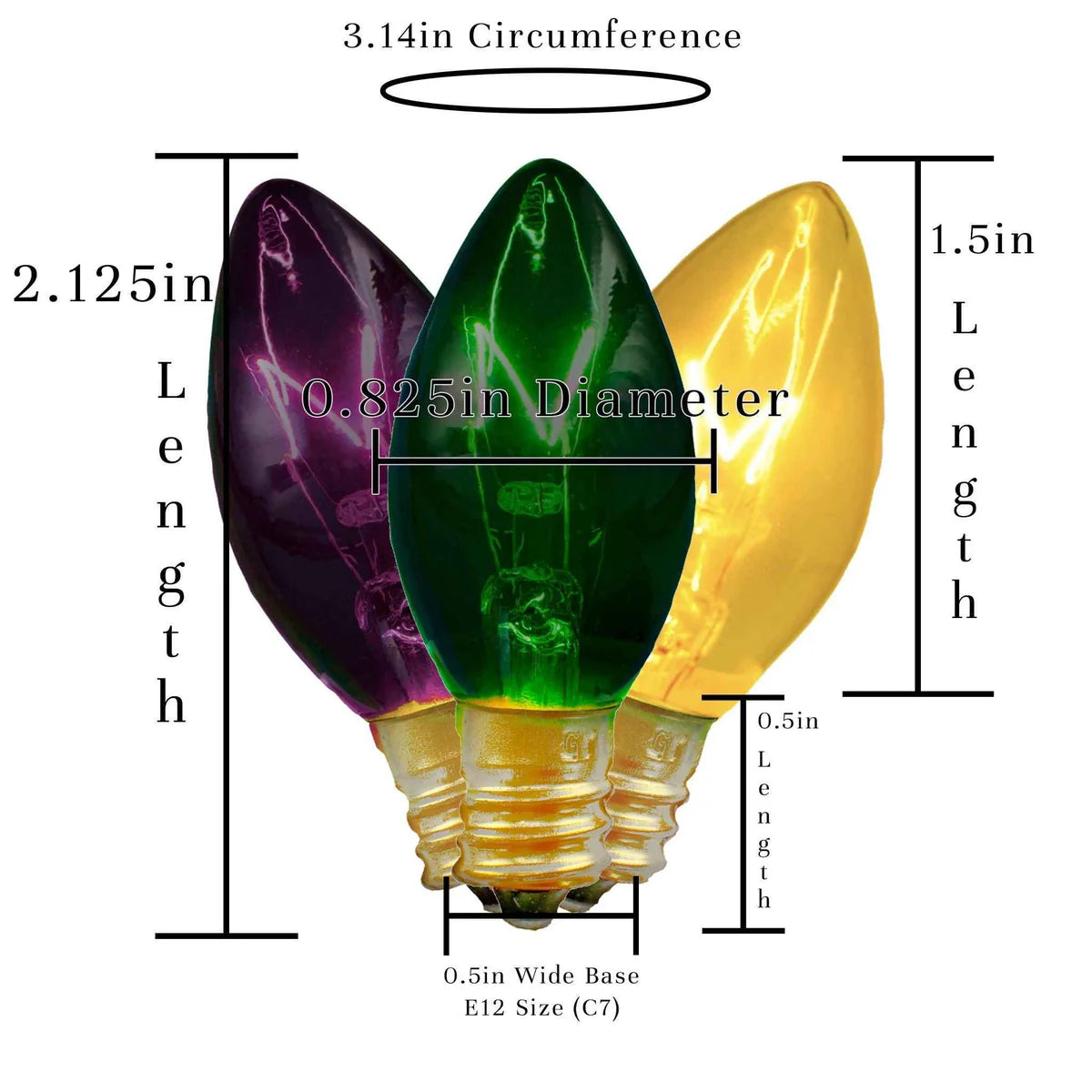 MARDI GRAS LIGHT BULBS