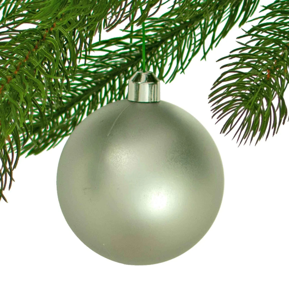MATTE SILVER BALL ORNAMENTS