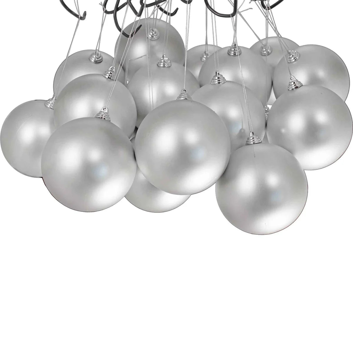 MATTE SILVER BALL ORNAMENTS