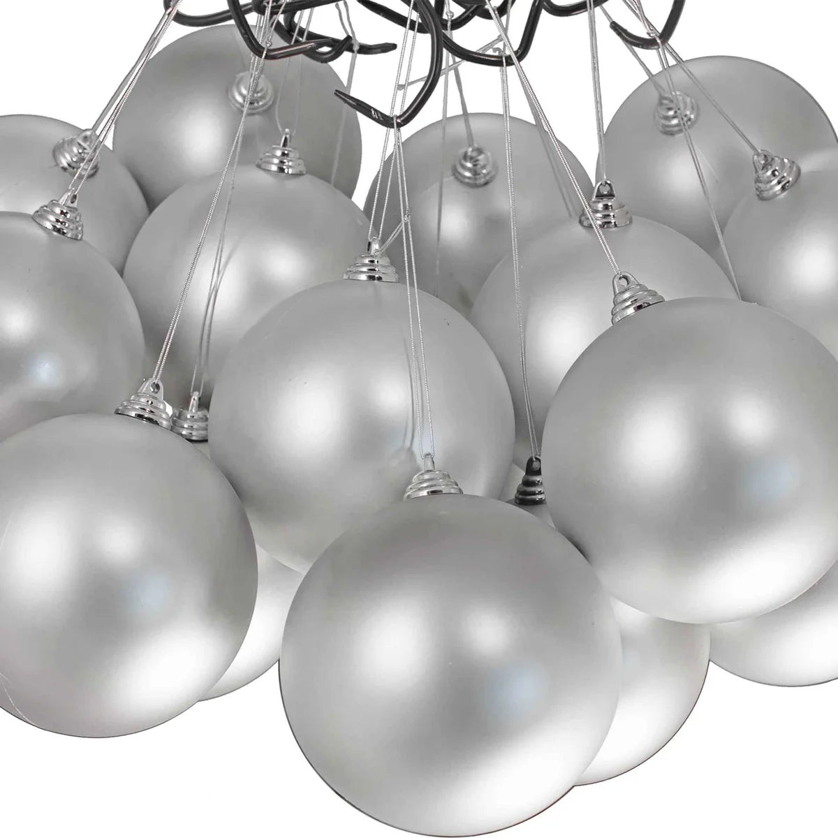 MATTE SILVER BALL ORNAMENTS