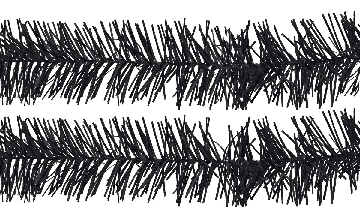 METALLIC BLACK TINSEL GARLAND
