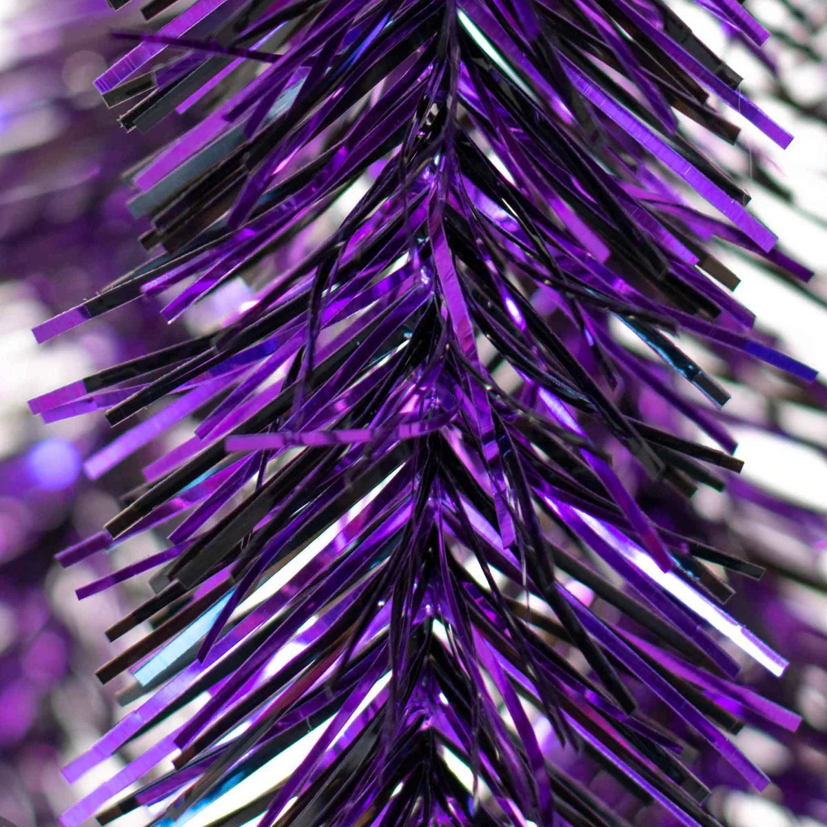 METALLIC PURPLE & BLACK TINSEL GARLAND