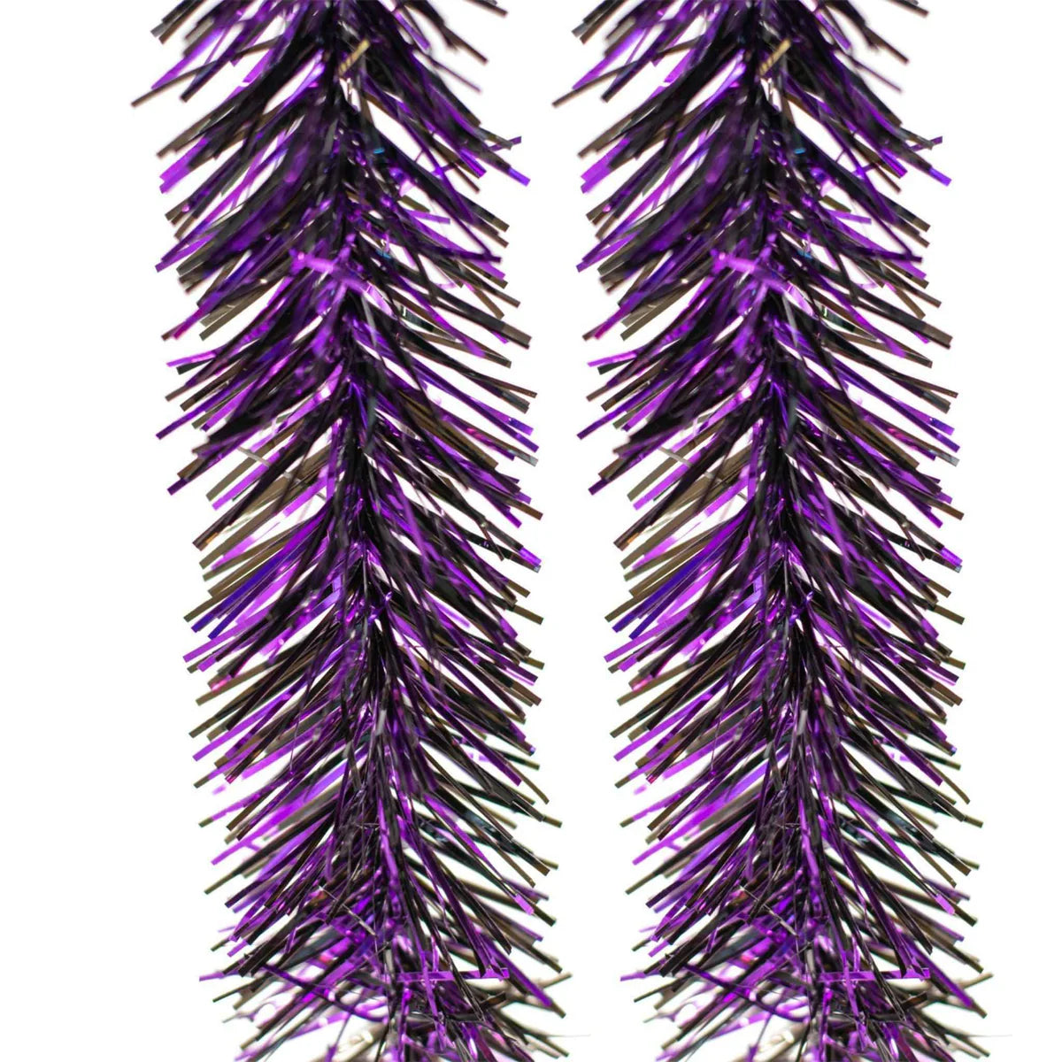 METALLIC PURPLE & BLACK TINSEL GARLAND