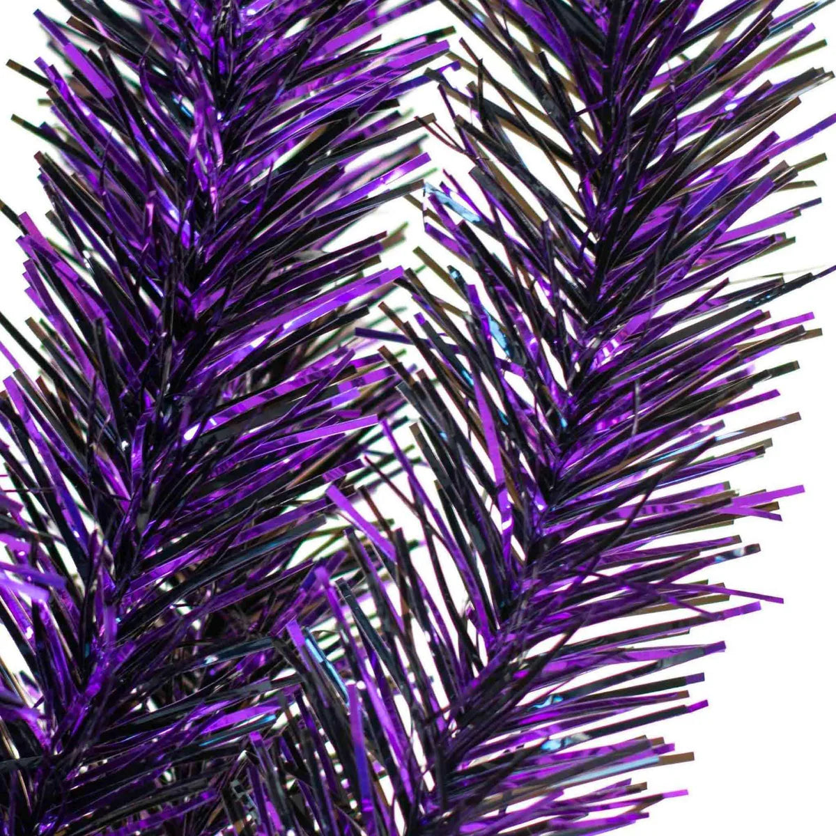 METALLIC PURPLE & BLACK TINSEL GARLAND