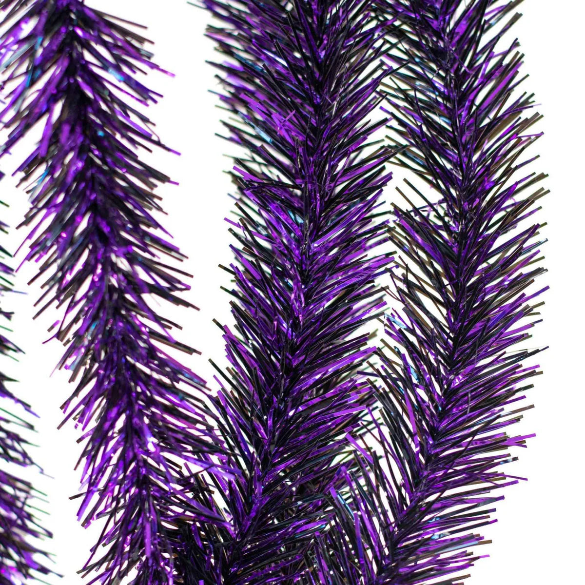 METALLIC PURPLE & BLACK TINSEL GARLAND