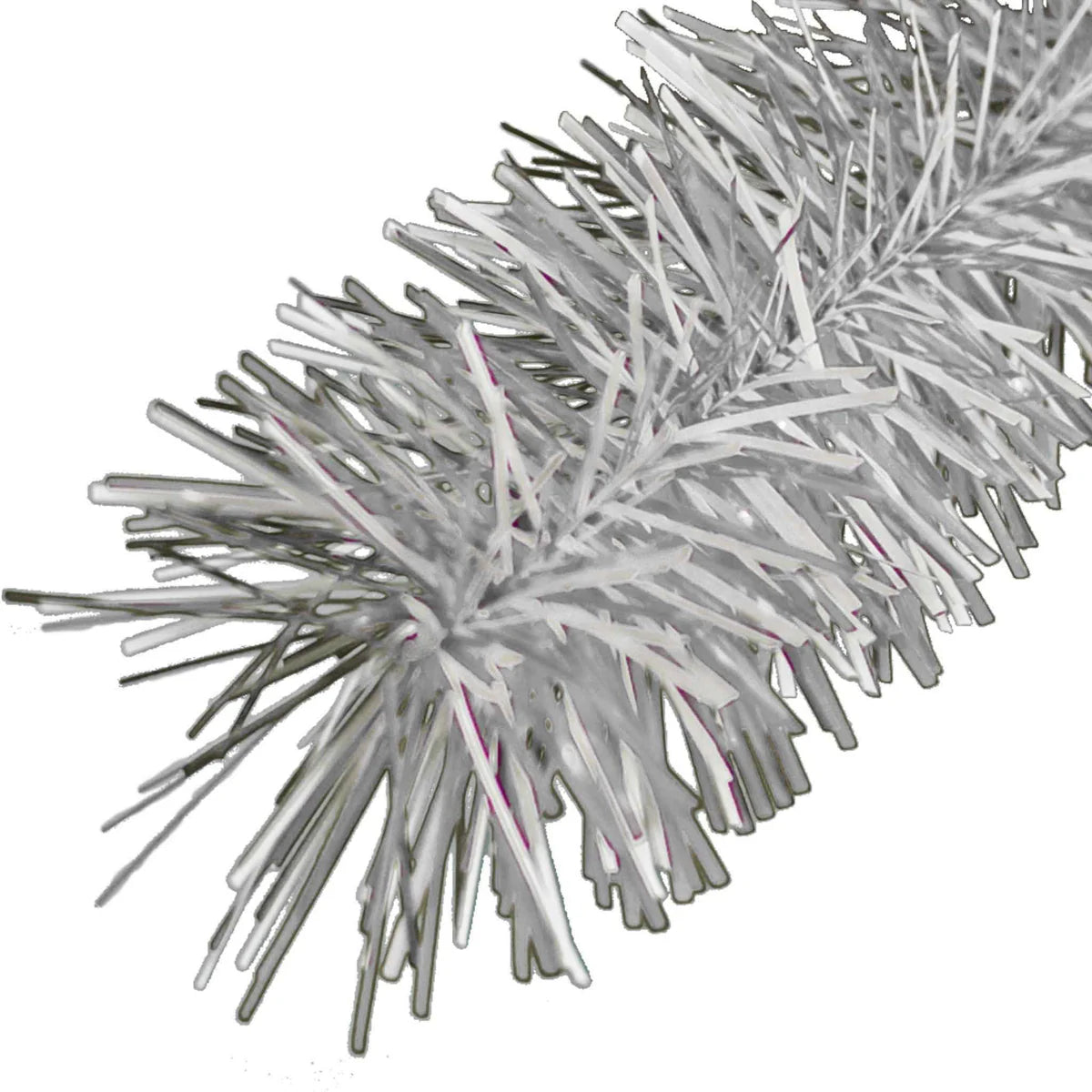 METALLIC SILVER & WHITE TINSEL GARLAND