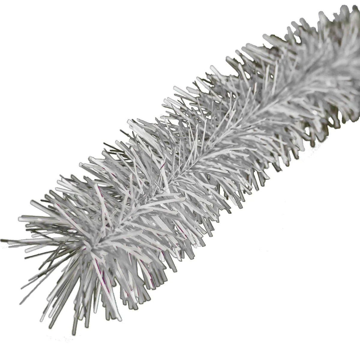 METALLIC SILVER & WHITE TINSEL GARLAND