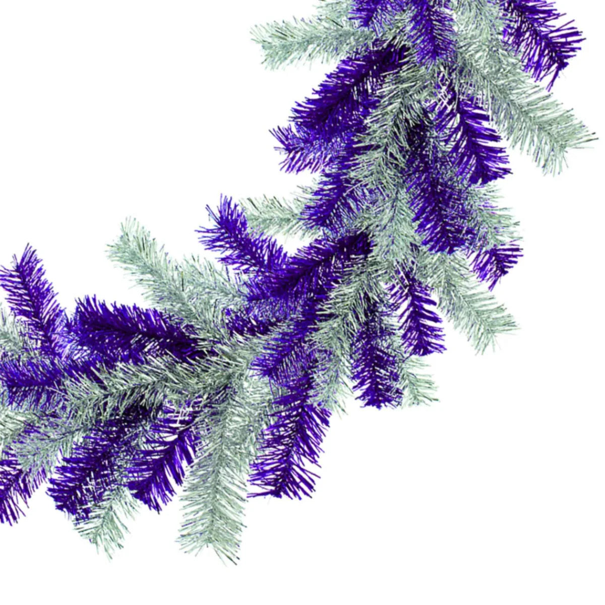 PURPLE AND SILVER TINSEL CHRISTMAS WREATHS