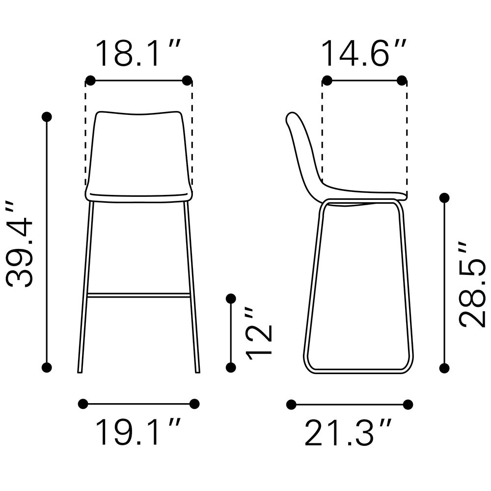 AUGUSTA BARSTOOL GREEN & GOLD