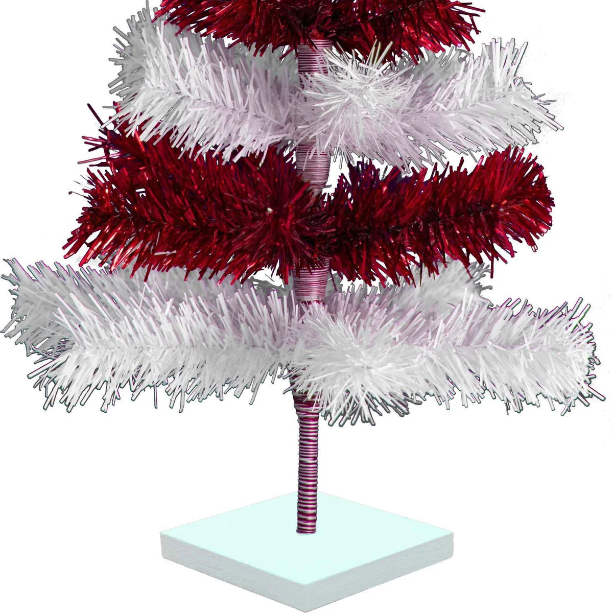 RED & WHITE CANDY CANE LAYERED TINSEL CHRISTMAS TREE